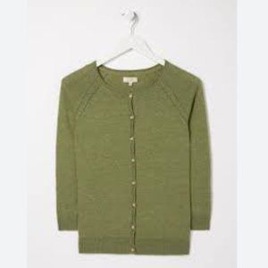 Fat Face Rose Cardigan in Pistachio Small